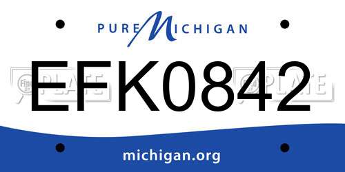EFK0842 Michigan License Plate