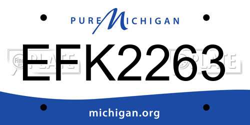 EFK2263 Michigan License Plate
