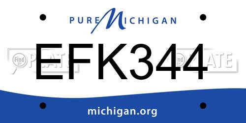 EFK344 Michigan License Plate