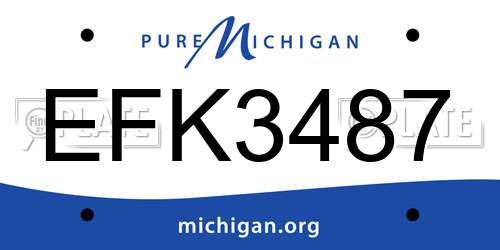 EFK3487 Michigan License Plate