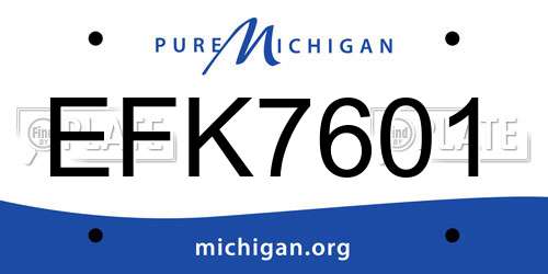 EFK7601 Michigan License Plate