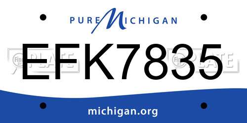 EFK7835 Michigan License Plate