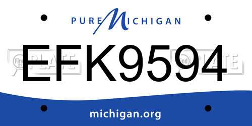 EFK9594 Michigan License Plate