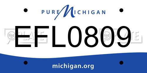 EFL0809 Michigan License Plate