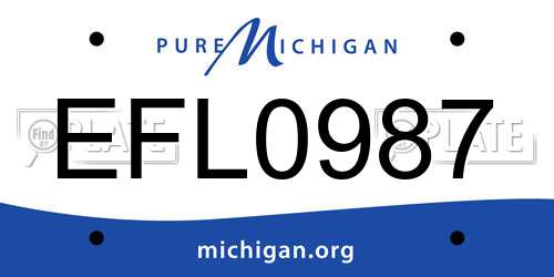 EFL0987 Michigan License Plate