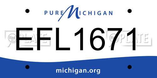 EFL1671 Michigan License Plate