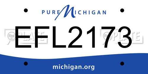 EFL2173 Michigan License Plate