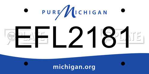EFL2181 Michigan License Plate
