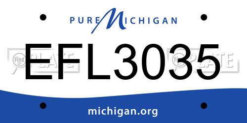EFL3035 Michigan License Plate