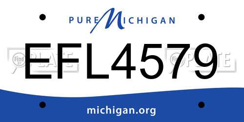 EFL4579 Michigan License Plate