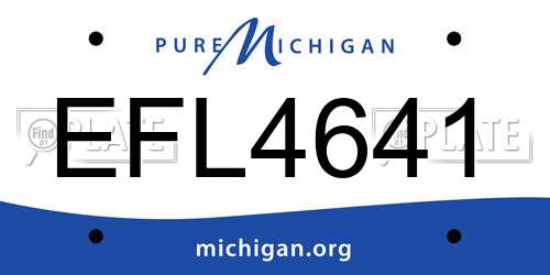 EFL4641 Michigan License Plate