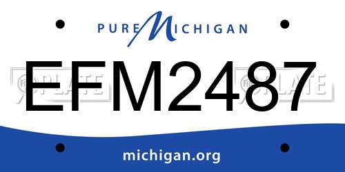 EFM2487 Michigan License Plate