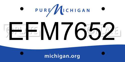 EFM7652 Michigan License Plate