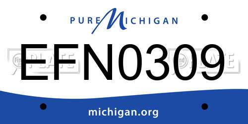 EFN0309 Michigan License Plate