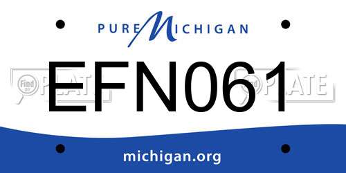 EFN061 Michigan License Plate