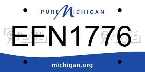 EFN1776 Michigan License Plate
