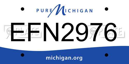 EFN2976 Michigan License Plate