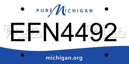 EFN4492 Michigan License Plate