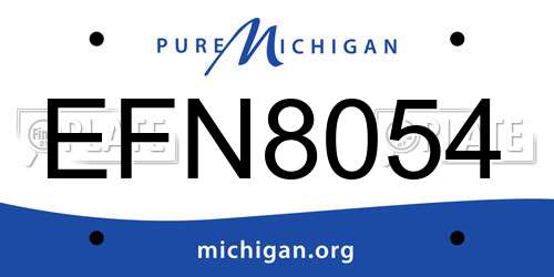 EFN8054 Michigan License Plate