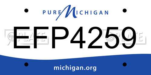 EFP4259 Michigan License Plate