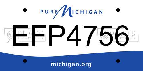EFP4756 Michigan License Plate