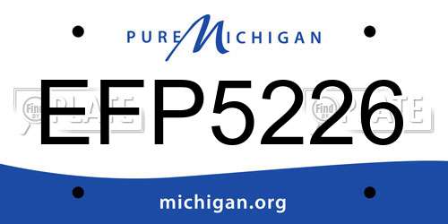 EFP5226 Michigan License Plate