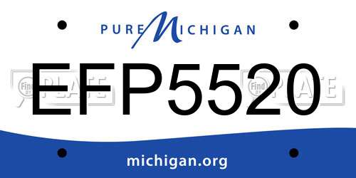 EFP5520 Michigan License Plate
