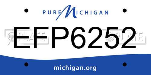 EFP6252 Michigan License Plate