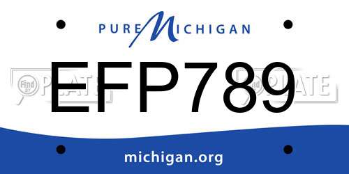 EFP789 Michigan License Plate