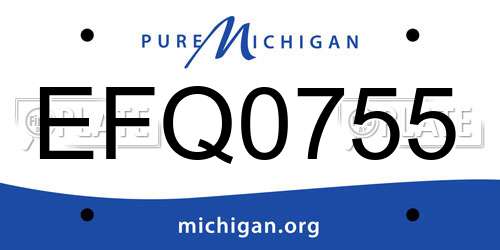 EFQ0755 Michigan License Plate