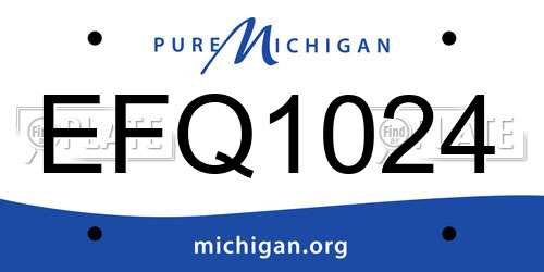 EFQ1024 Michigan License Plate