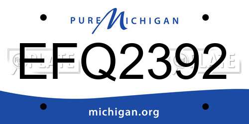 EFQ2392 Michigan License Plate