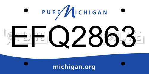 EFQ2863 Michigan License Plate