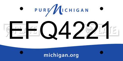 EFQ4221 Michigan License Plate