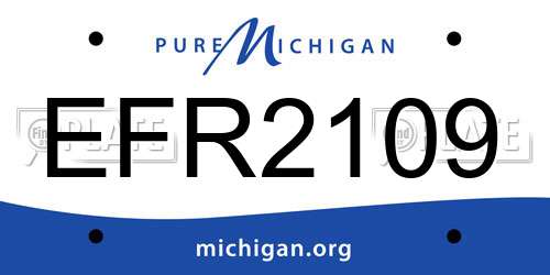 EFR2109 Michigan License Plate