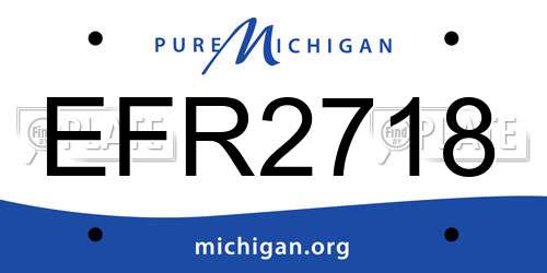 EFR2718 Michigan License Plate