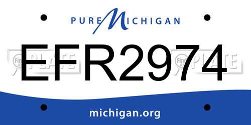 EFR2974 Michigan License Plate