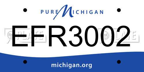 EFR3002 Michigan License Plate