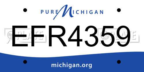 EFR4359 Michigan License Plate