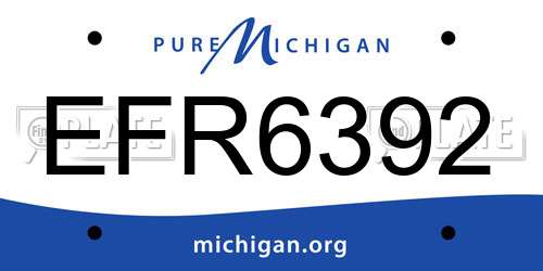 EFR6392 Michigan License Plate
