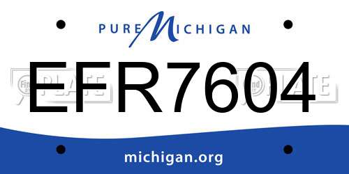 EFR7604 Michigan License Plate