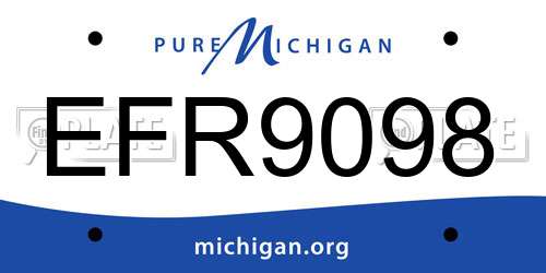 EFR9098 Michigan License Plate