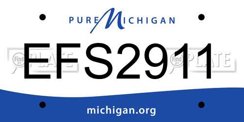 EFS2911 Michigan License Plate