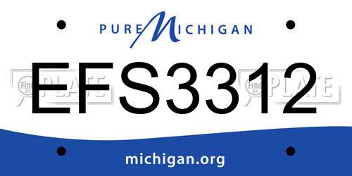 EFS3312 Michigan License Plate