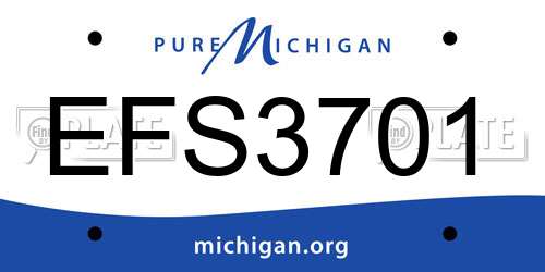 EFS3701 Michigan License Plate
