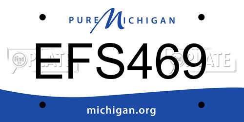 EFS469 Michigan License Plate