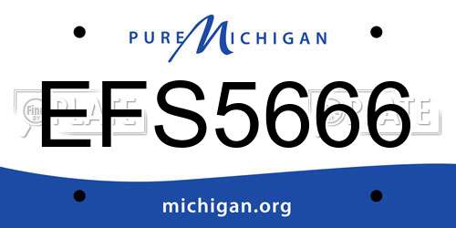EFS5666 Michigan License Plate