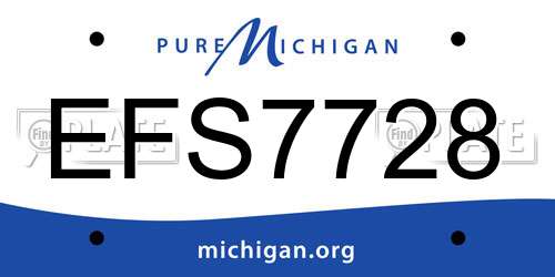 EFS7728 Michigan License Plate