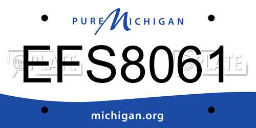 EFS8061 Michigan License Plate