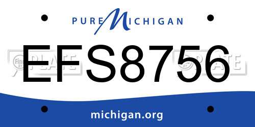 EFS8756 Michigan License Plate